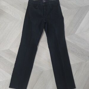 NYDJ Jeans Womens 2 Black Straight Leg Lift Tuck Technology Stretch Denim 8P
